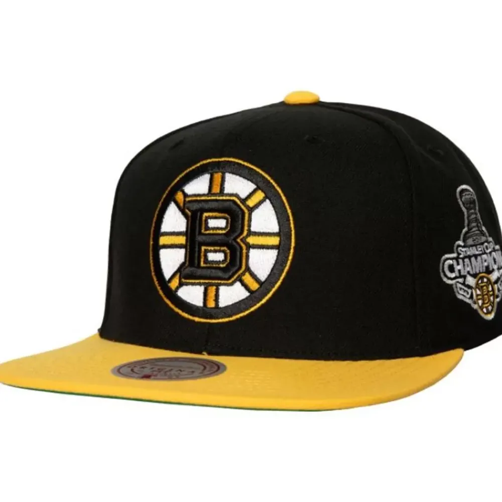 Headwear Mitchell & Ness -2 Tone Side Patch Snapback Boston Bruins