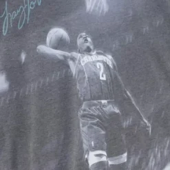 Apparel Mitchell & Ness T-Shirts & Tops-Above The Rim Sublimated Ss Tee Charlotte Hornets Larry Johnson