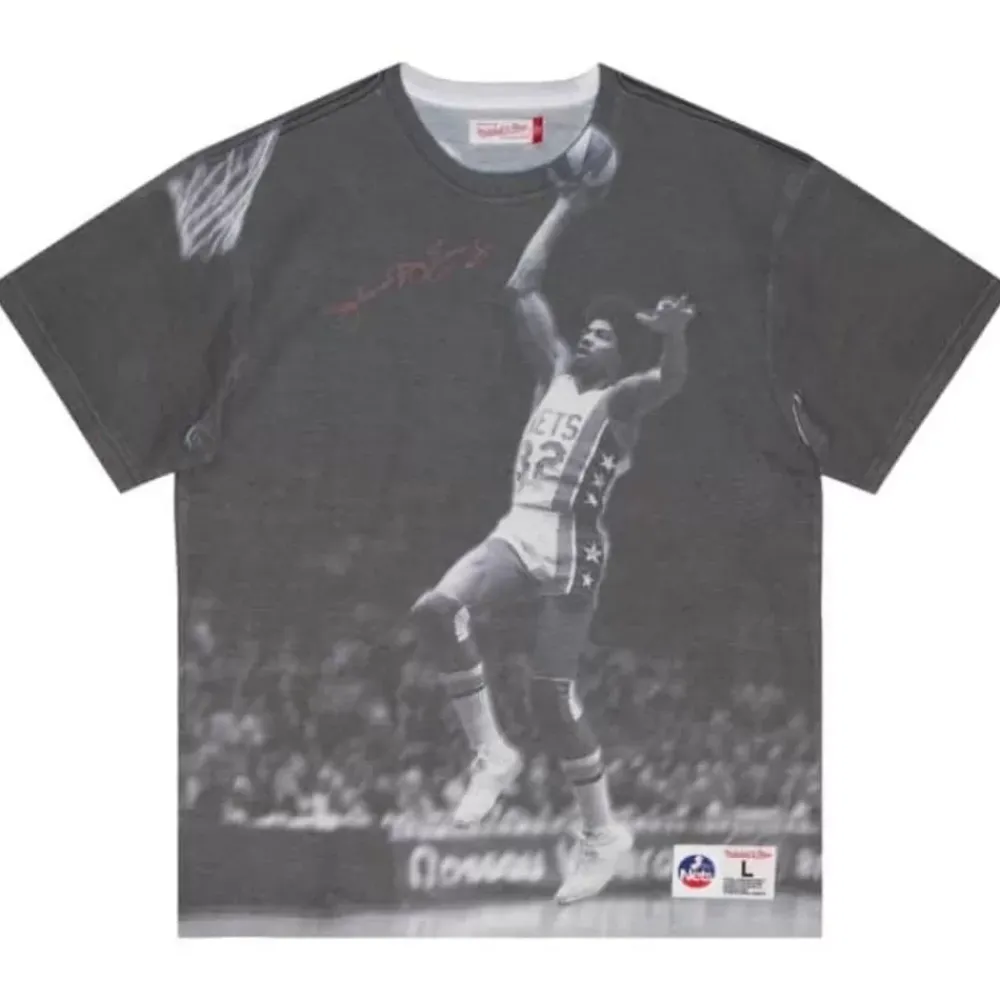 Apparel Mitchell & Ness T-Shirts & Tops-Above The Rim Sublimated Ss Tee New York Nets Julius Erving
