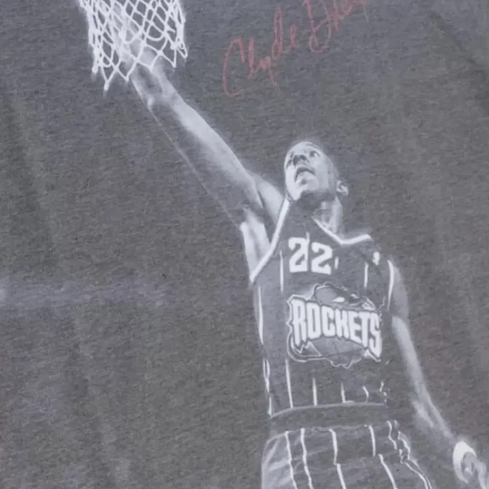 Apparel Mitchell & Ness T-Shirts & Tops-Above The Rim Sublimated Ss Tee Houston Rockets Clyde Drexler