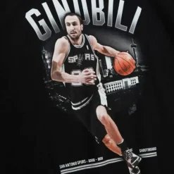 Apparel Mitchell & Ness T-Shirts & Tops-Achievement Tee San Antonio Spurs Manu Ginobili