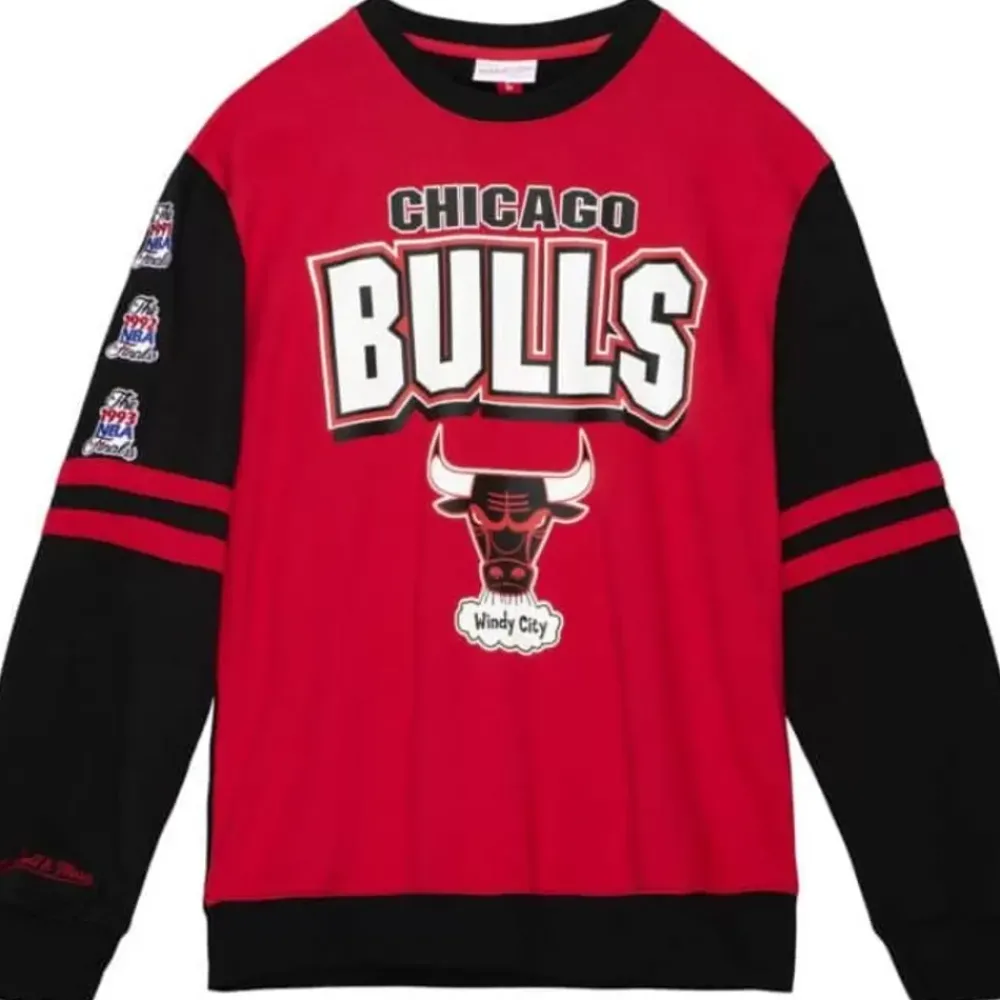 Apparel Mitchell & Ness T-Shirts & Tops-All Over Crew 2.0 Chicago Bulls