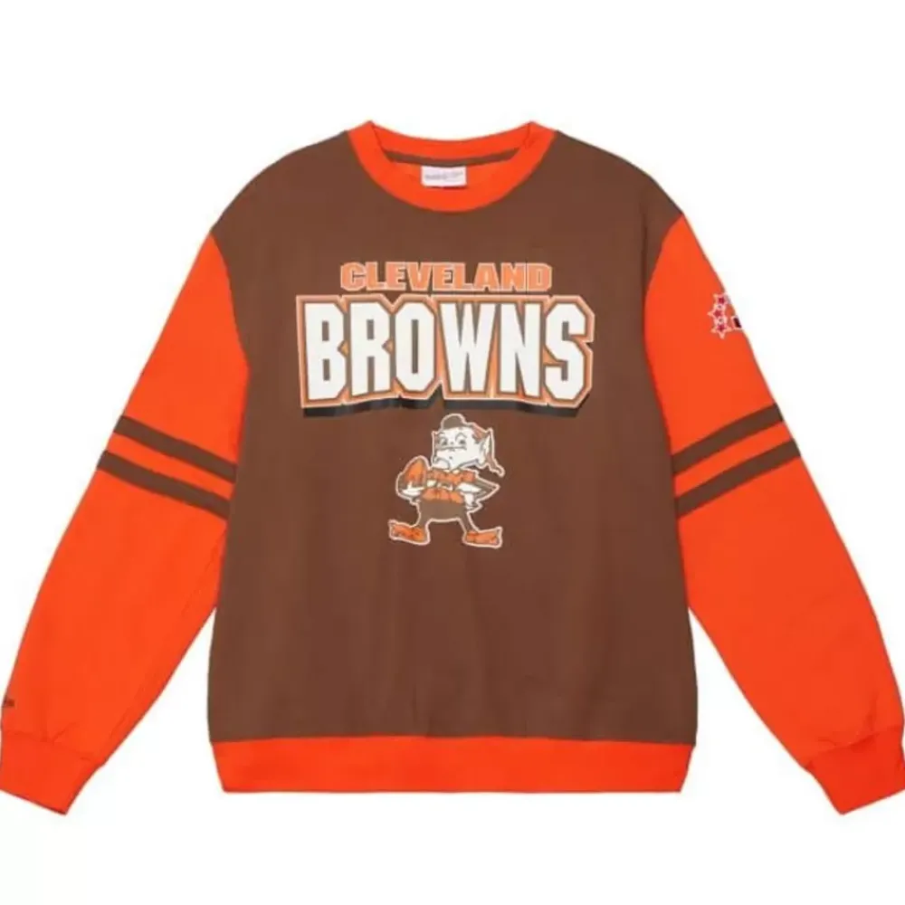 Apparel Mitchell & Ness T-Shirts & Tops-All Over Crew 2.0 Cleveland Browns