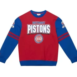 Apparel Mitchell & Ness T-Shirts & Tops-All Over Crew 2.0 Detroit Pistons