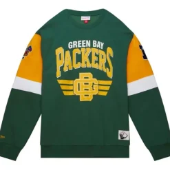 Apparel Mitchell & Ness Hoodies & Sweatshirts-All Over Crew 3.0 Green Bay Packers