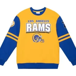 Apparel Mitchell & Ness T-Shirts & Tops-All Over Crew 2.0 Los Angeles Rams