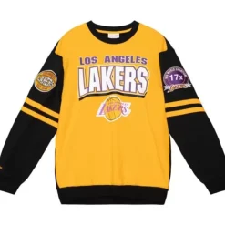 Apparel Mitchell & Ness T-Shirts & Tops-All Over Crew 2.0 Los Angeles Lakers