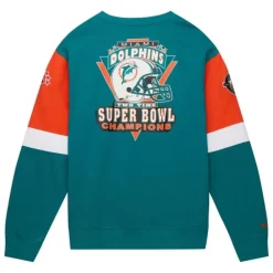 Apparel Mitchell & Ness Hoodies & Sweatshirts-All Over Crew 3.0 Miami Dolphins
