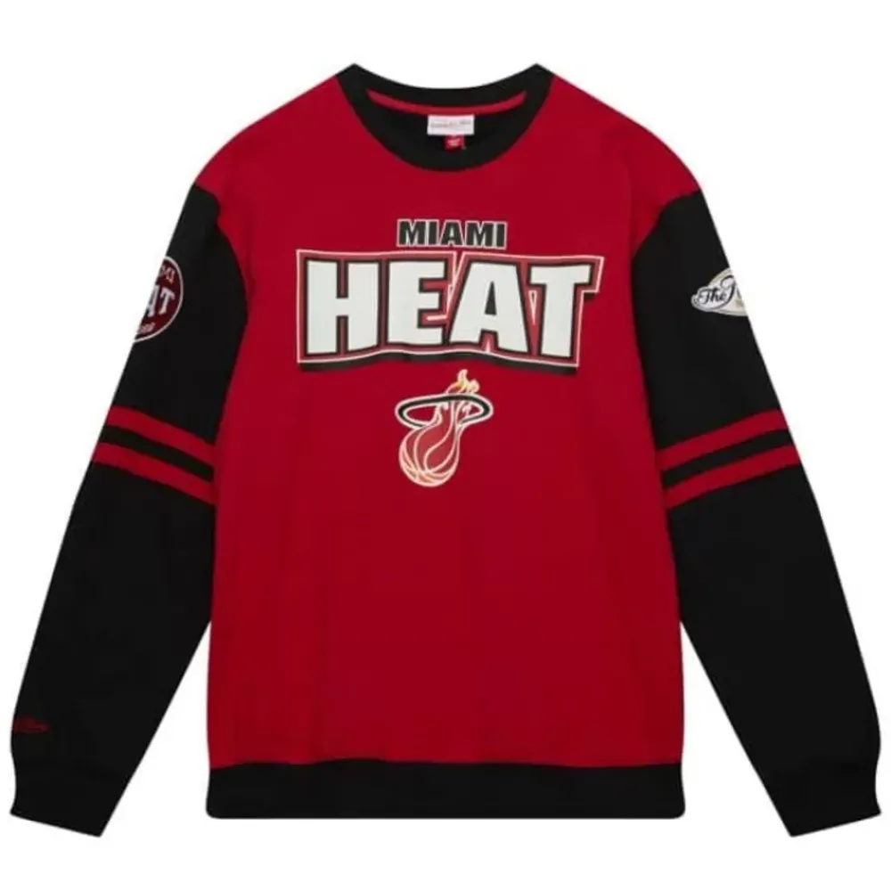 Apparel Mitchell & Ness T-Shirts & Tops-All Over Crew 2.0 Miami Heat