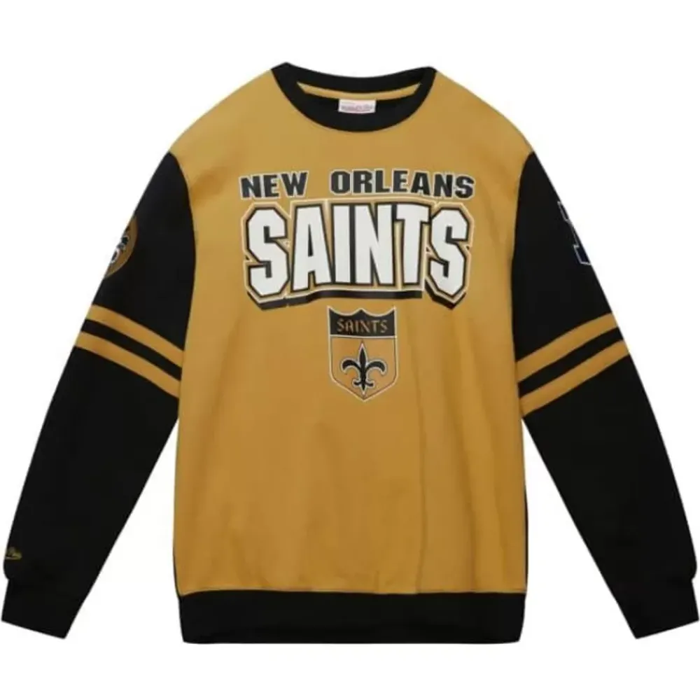 Apparel Mitchell & Ness T-Shirts & Tops-All Over Crew 2.0 New Orleans Saints