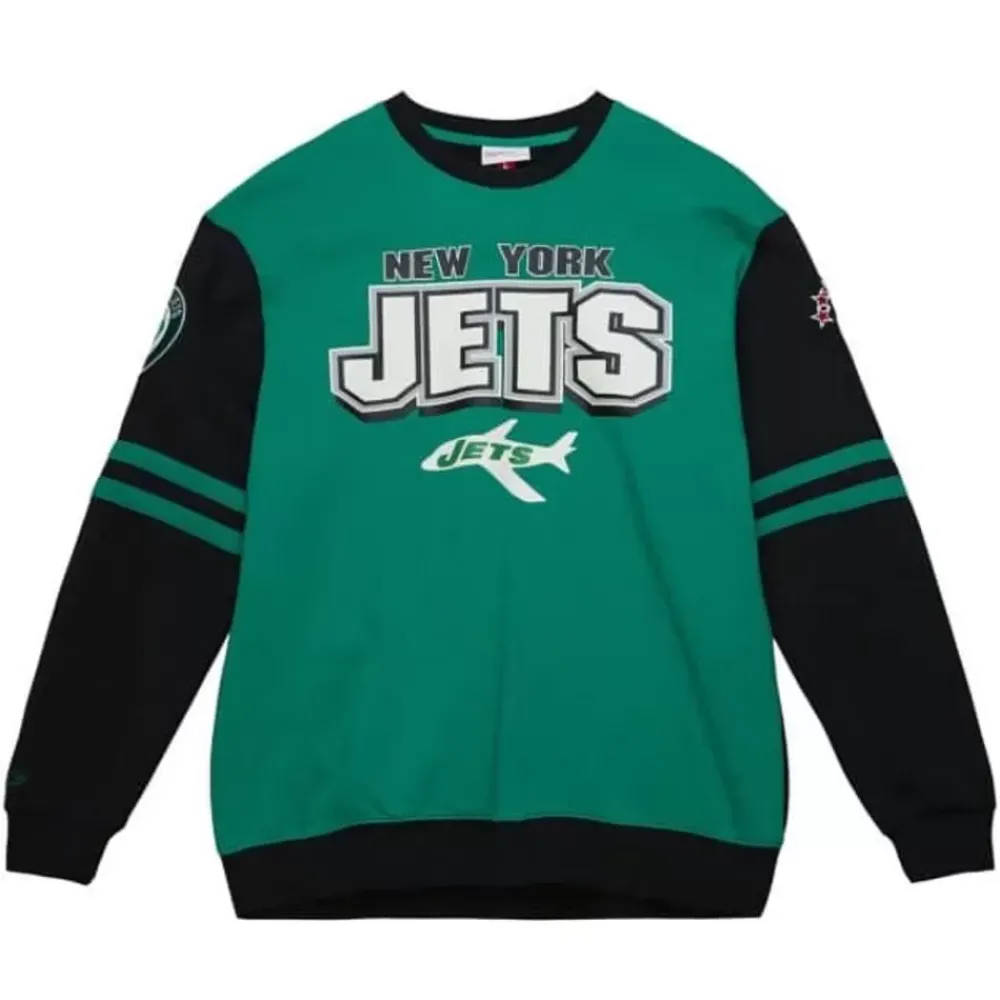 Apparel Mitchell & Ness T-Shirts & Tops-All Over Crew 2.0 New York Jets