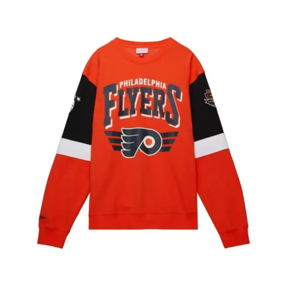 Apparel Mitchell & Ness Hoodies & Sweatshirts-All Over Crew 3.0 Philadelphia Flyers