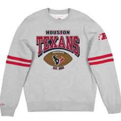 Apparel Mitchell & Ness Hoodies & Sweatshirts-All Over Print Fleece Crew Houston Texans