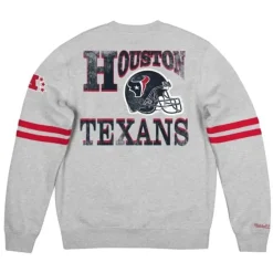 Apparel Mitchell & Ness Hoodies & Sweatshirts-All Over Print Fleece Crew Houston Texans