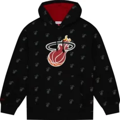 Apparel Mitchell & Ness Hoodies & Sweatshirts-Aop Fleece Hoodie Miami Heat