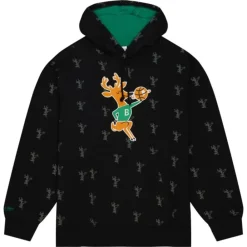 Apparel Mitchell & Ness Hoodies & Sweatshirts-Aop Fleece Hoodie Milwaukee Bucks