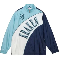 Apparel Mitchell & Ness Jackets & Outerwear-Arched Retro Lined Windbreaker Seattle Kraken