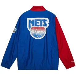 Apparel Mitchell & Ness Jackets & Outerwear-Arched Retro Lined Windbreaker New Jersey Nets