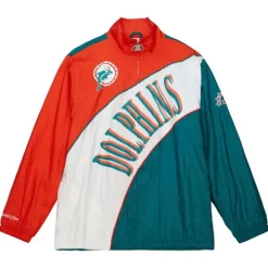 Apparel Mitchell & Ness Jackets & Outerwear-Arched Retro Lined Windbreaker Miami Dolphins