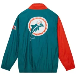Apparel Mitchell & Ness Jackets & Outerwear-Arched Retro Lined Windbreaker Miami Dolphins