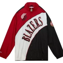 Apparel Mitchell & Ness Jackets & Outerwear-Arched Retro Lined Windbreaker Portland Trail Blazers