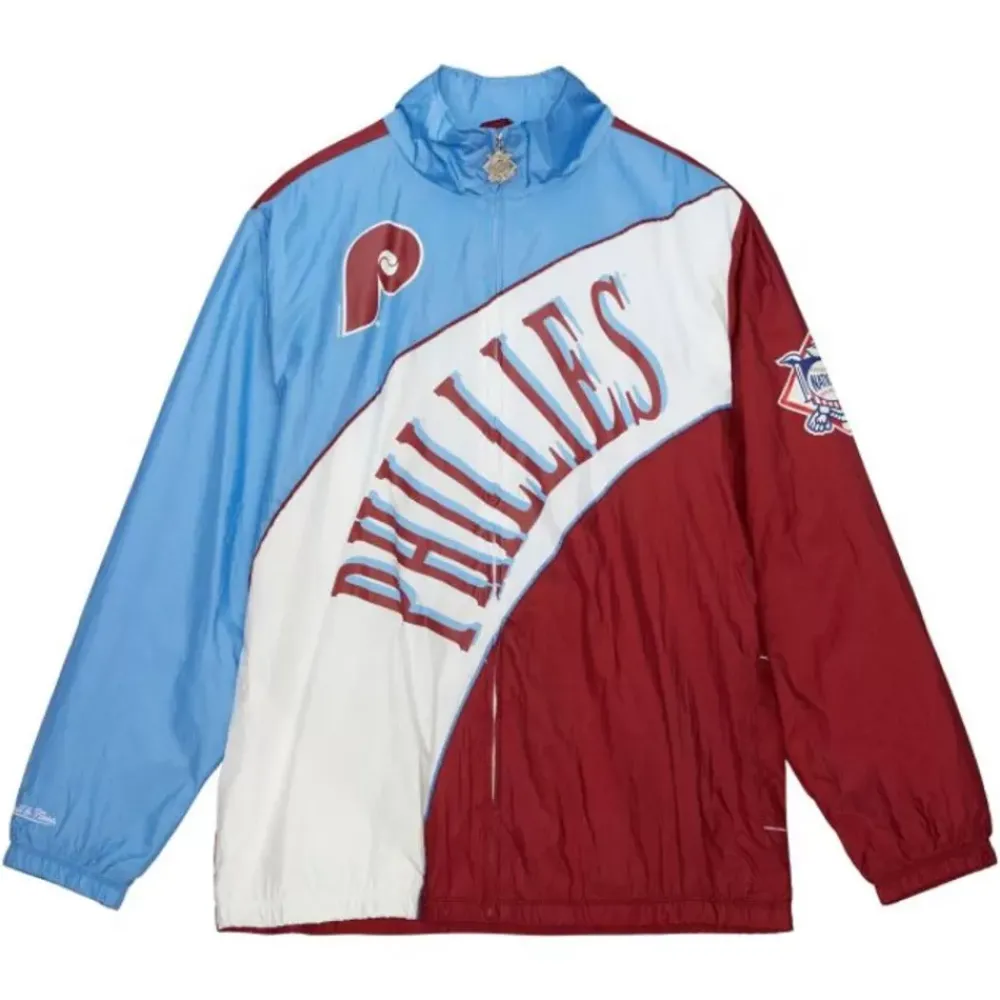 Apparel Mitchell & Ness Jackets & Outerwear-Arched Retro Lined Windbreaker Philadelphia Phillies