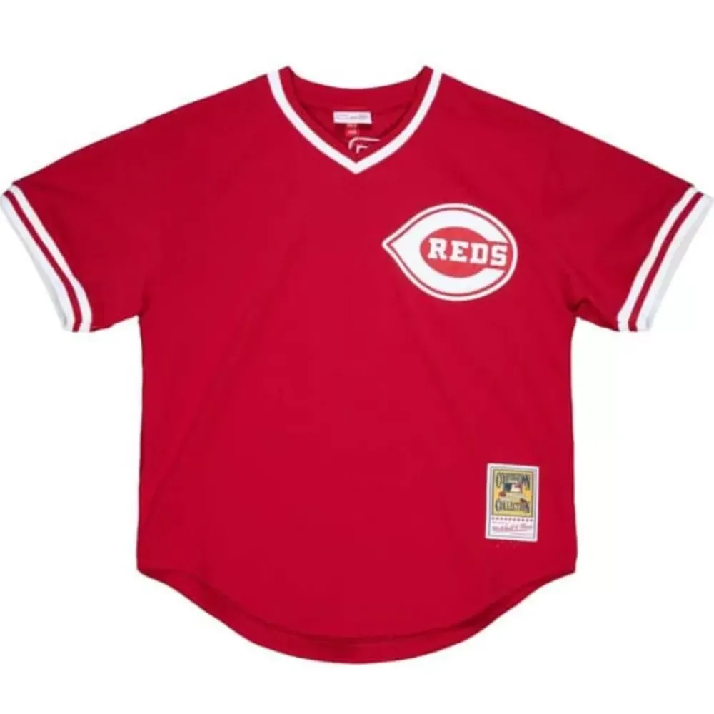 Jerseys Mitchell & Ness -Authentic Barry Larkin Cincinnati Reds 1990 Pullover Jersey