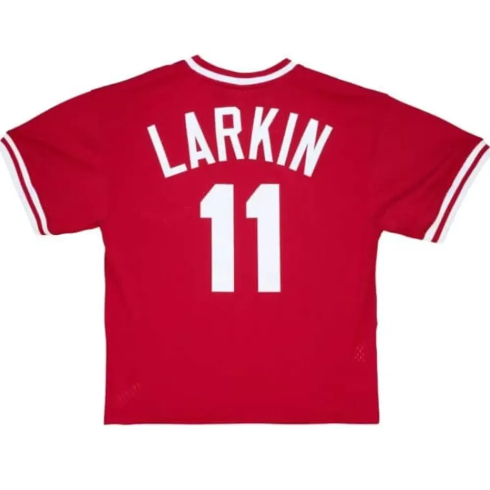 Jerseys Mitchell & Ness -Authentic Barry Larkin Cincinnati Reds 1990 Pullover Jersey