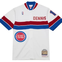 Apparel Mitchell & Ness Jackets & Outerwear-Authentic Dennis Rodman Detroit Pistons 1988-89 Shooting Shirt