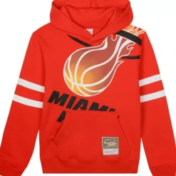 Apparel Mitchell & Ness Big Kids-Big Face Fleece Hoodie Miami Heat