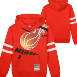 Apparel Mitchell & Ness Big Kids-Big Face Fleece Hoodie Miami Heat