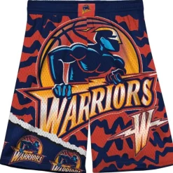 Apparel Mitchell & Ness Big Kids-Big Face Jumbotron Mesh Shorts Golden State Warriors