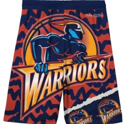 Apparel Mitchell & Ness Big Kids-Big Face Jumbotron Mesh Shorts Golden State Warriors