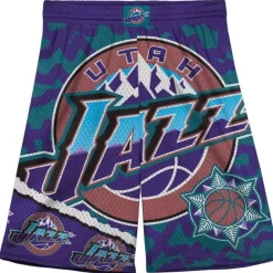Apparel Mitchell & Ness Big Kids-Big Face Jumbotron Mesh Shorts Utah Jazz