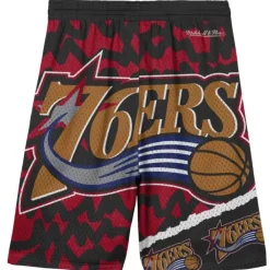 Apparel Mitchell & Ness Big Kids-Big Face Jumbotron Mesh Shorts Philadelphia 76Ers