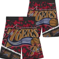 Apparel Mitchell & Ness Big Kids-Big Face Jumbotron Mesh Shorts Philadelphia 76Ers