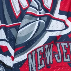 Apparel Mitchell & Ness Big Kids-Big Face Jumbotron Mesh Shorts New Jersey Nets