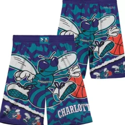 Apparel Mitchell & Ness Big Kids-Big Face Jumbotron Mesh Shorts Charlotte Hornets