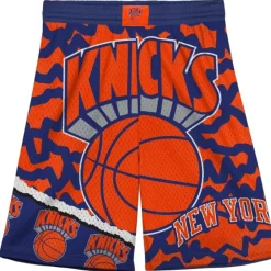 Apparel Mitchell & Ness Big Kids-Big Face Jumbotron Mesh Shorts New York Knicks