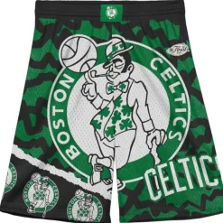 Apparel Mitchell & Ness Big Kids-Big Face Jumbotron Mesh Shorts Boston Celtics