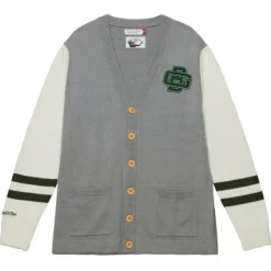 Apparel Mitchell & Ness Hoodies & Sweatshirts-Cardigan Sweater Green Bay Packers