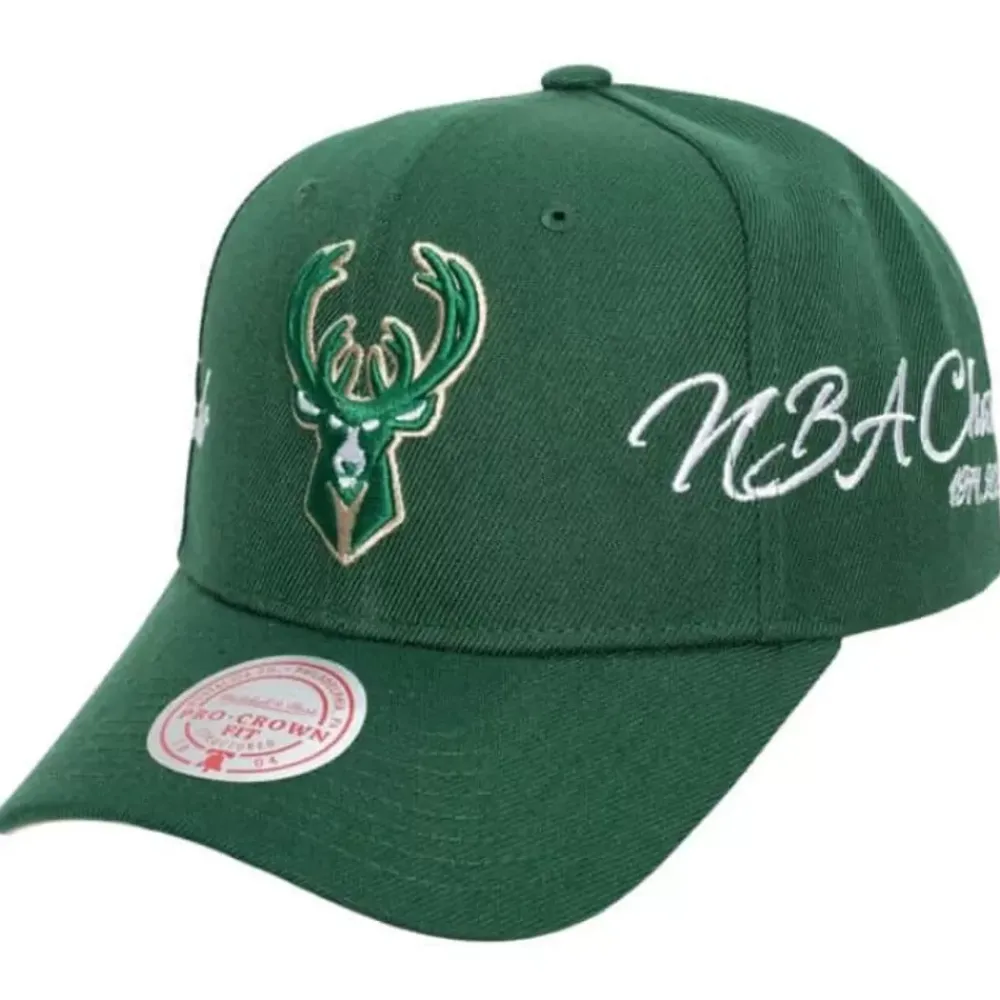Headwear Mitchell & Ness -Champ Wrap Pro Snapback Milwaukee Bucks