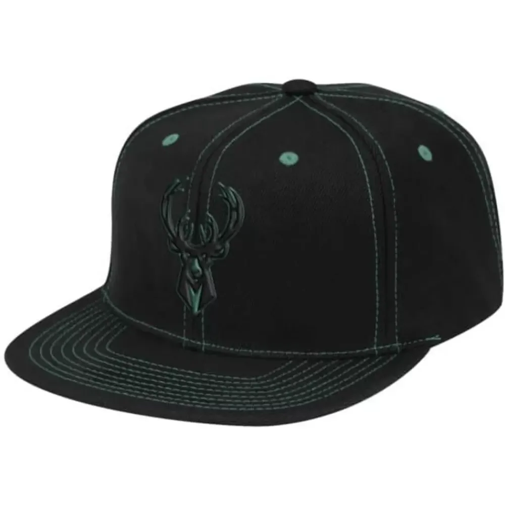 Headwear Mitchell & Ness -Contrast Stitch Snapback Milwaukee Bucks