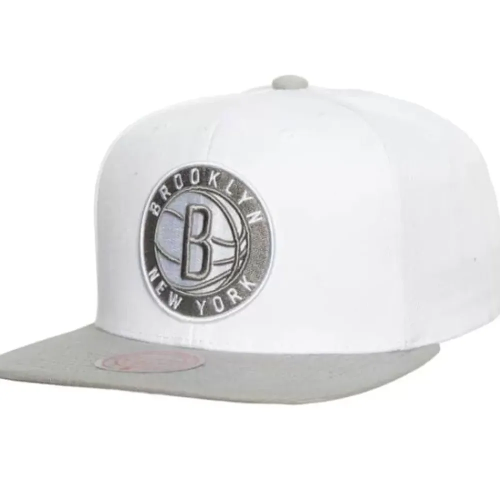 Headwear Mitchell & Ness -Cool Gray 7 Snapback Brooklyn Nets