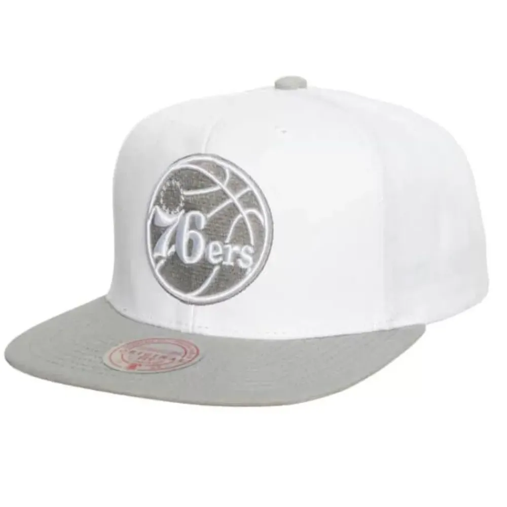 Headwear Mitchell & Ness -Cool Gray 7 Snapback Philadelphia 76Ers