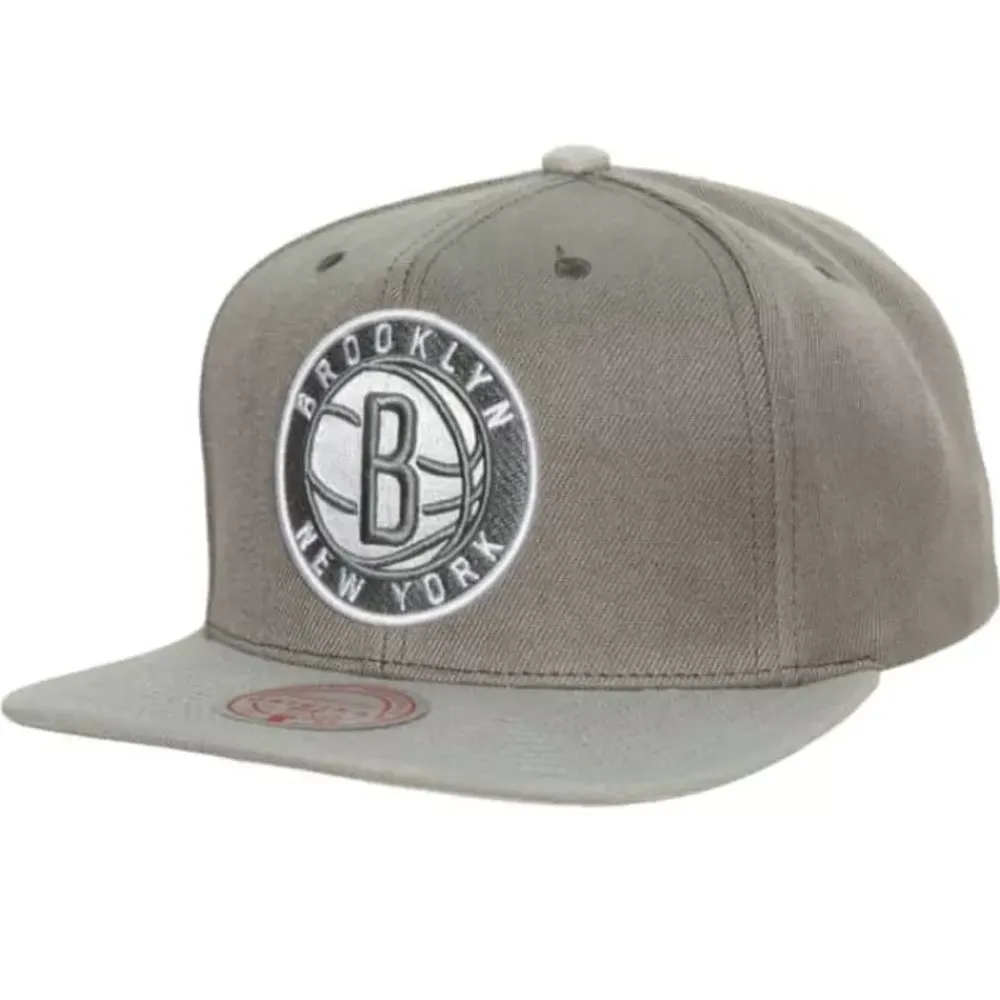 Headwear Mitchell & Ness -Cool Grey Snapback Brooklyn Nets