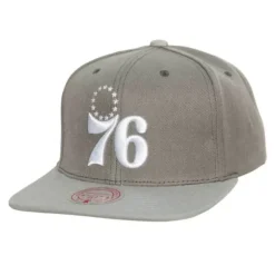 Headwear Mitchell & Ness -Cool Grey Snapback Philadelphia 76Ers