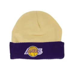 Headwear Mitchell & Ness -Cream Side Patch Knit Hwc Los Angeles Lakers