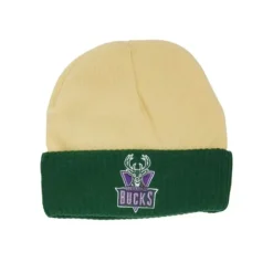 Headwear Mitchell & Ness -Cream Side Patch Knit Hwc Milwaukee Bucks