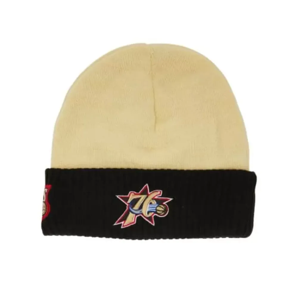 Headwear Mitchell & Ness -Cream Side Patch Knit Hwc Philadelphia 76Ers